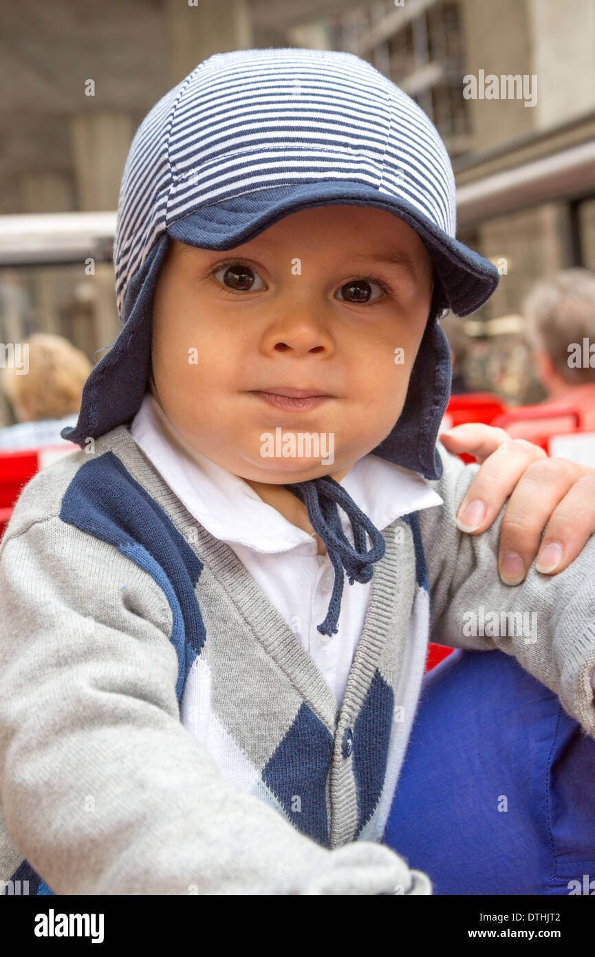 Germany little boy on Cologne city bus Stock Photo Alamy