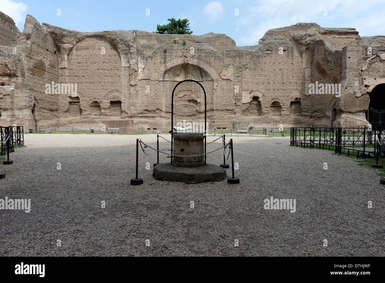 View well palaestra on western side Baths Caracalla Rome Italy Baths Caracalla (Terme di Stock Photo