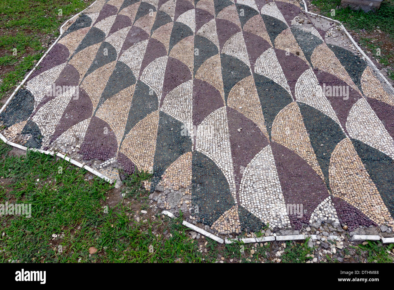 West palaestra floor mosaic Baths Caracalla Rome Italy Baths Caracalla (Terme di Caracalla) ancient Roman Stock Photo