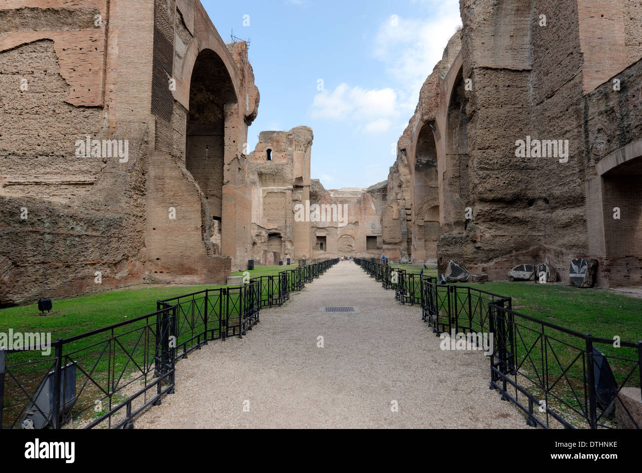 Looking west vast frigidarium central hall Baths Caracalla Rome Italy Baths Caracalla (Terme di Stock Photo