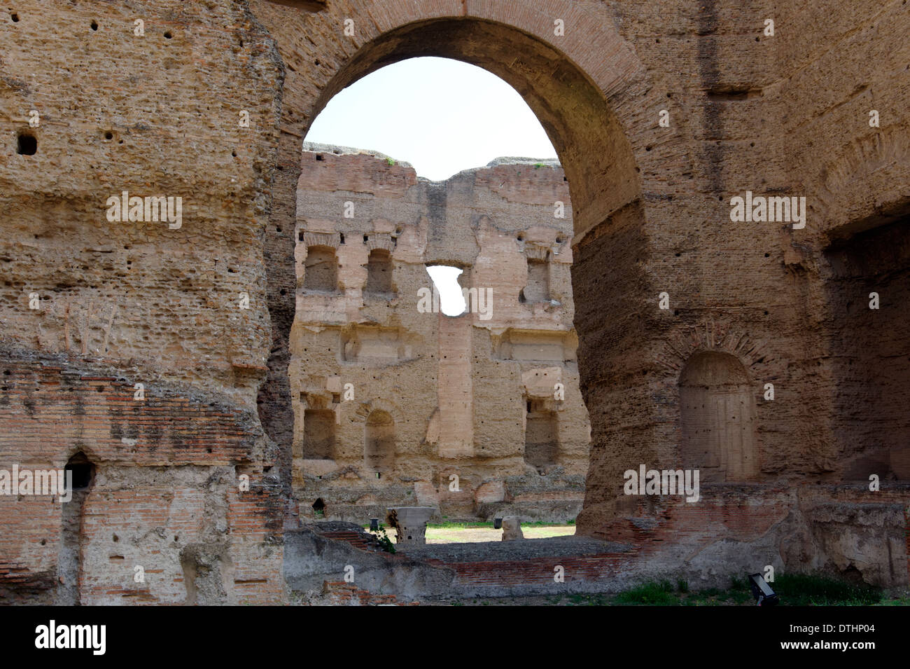 From vast frigidarium central hall to Natatorium or swimming pool north end Baths Caracalla Rome Italy The Stock Photo