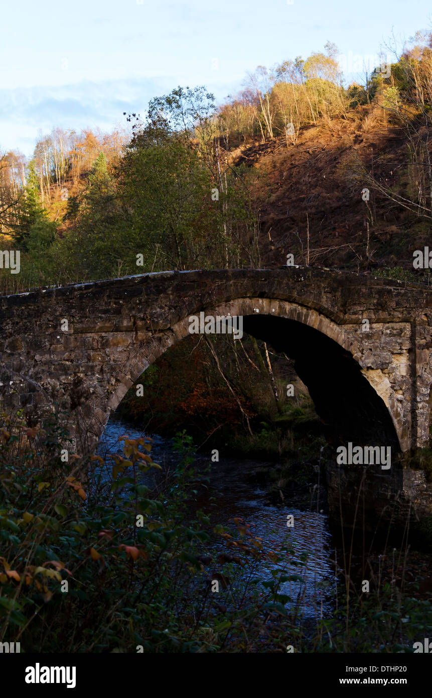 Old stone bridge in the Penicuik Estate near Edinburgh, Scotland Stock