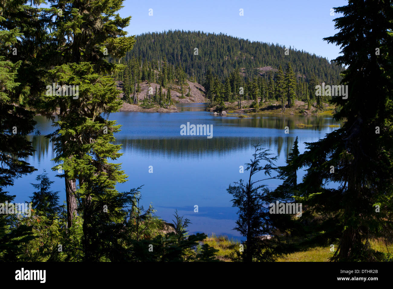 Kwai Lake at the Forbidden Plateau, Strathcona Park, Vancouver Island, BC, Canada in September Stock Photo