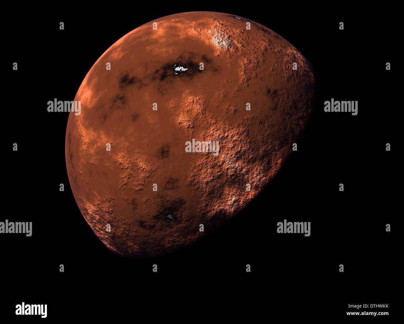 rendered image of red planet.Mars. Stock Photo