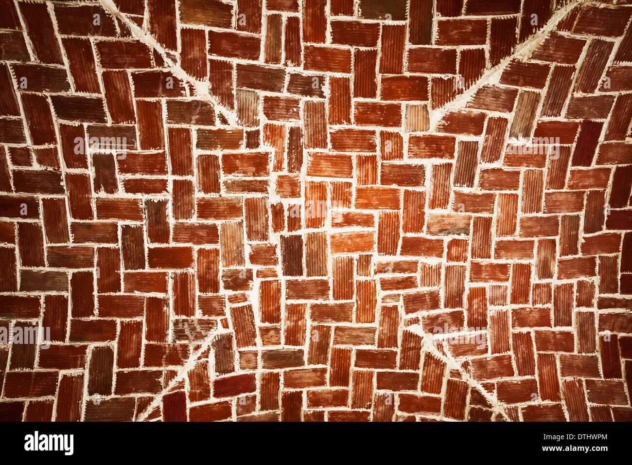 Aged weathered brick wall background Stock Photo