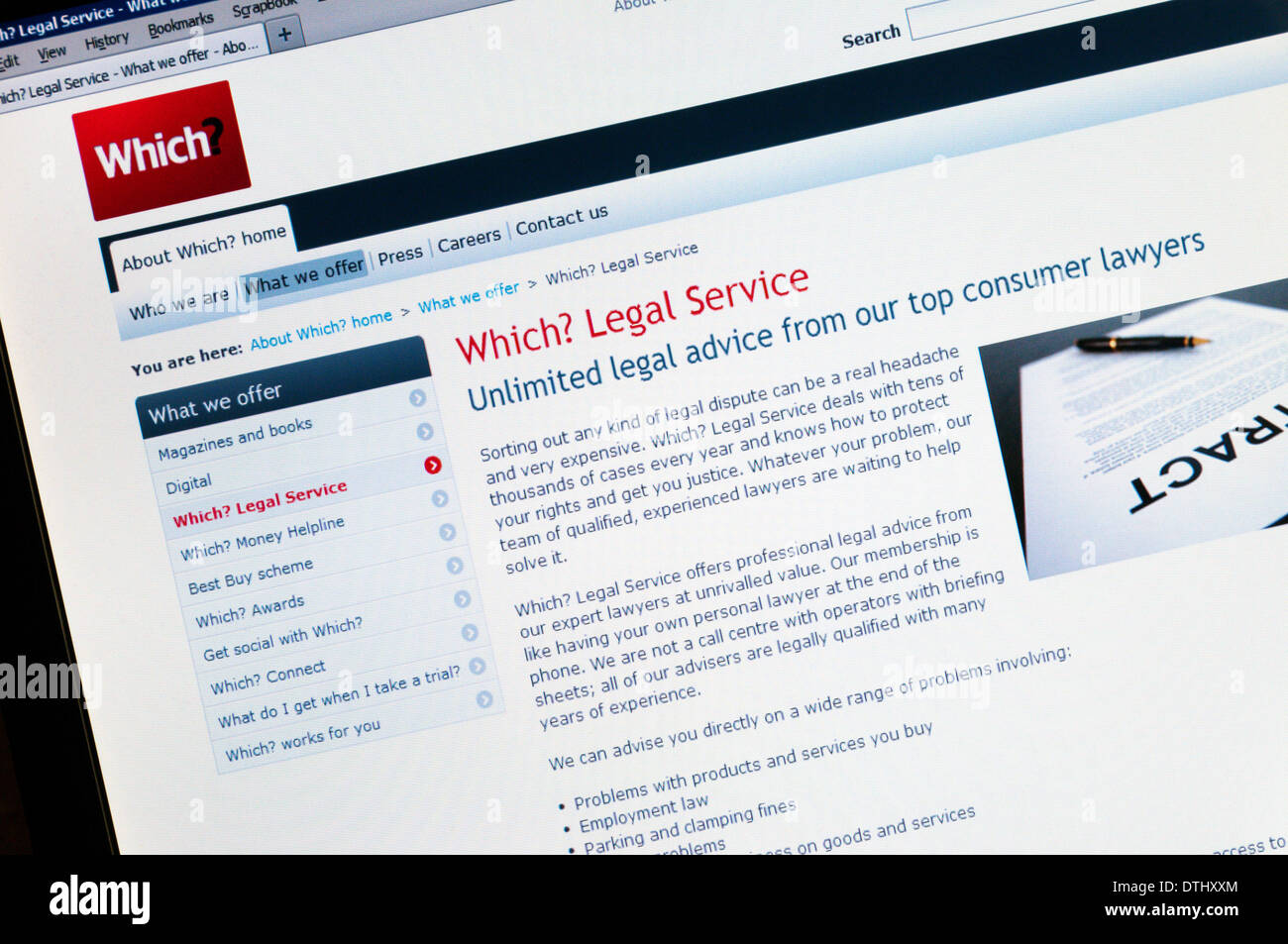 The UK website of Which?Legal Service providing comsumer legal advice from the Consumers' Association. Stock Photo