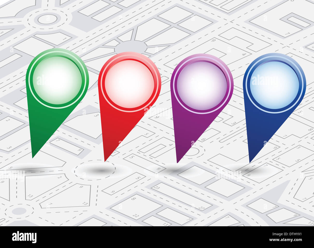 A set of icons isometric city map background Stock Photo - Alamy