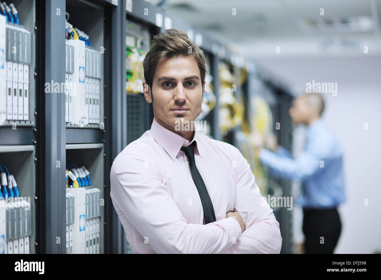 it enineers in network server room Stock Photo