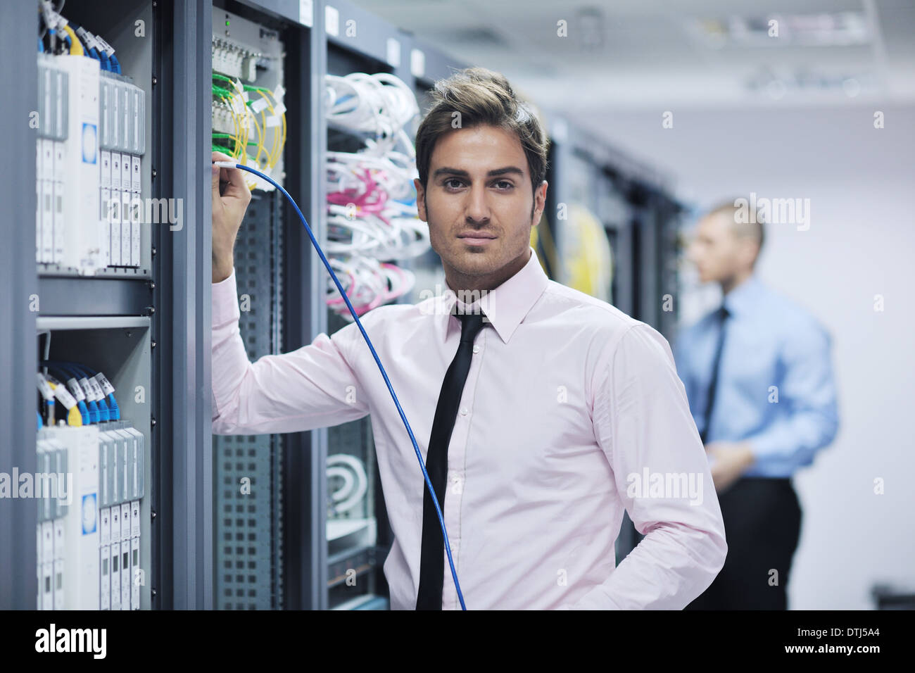 it enineers in network server room Stock Photo