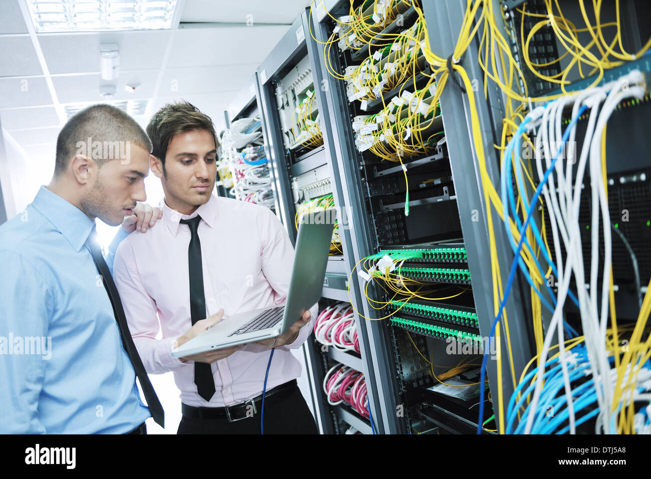 it enineers in network server room Stock Photo