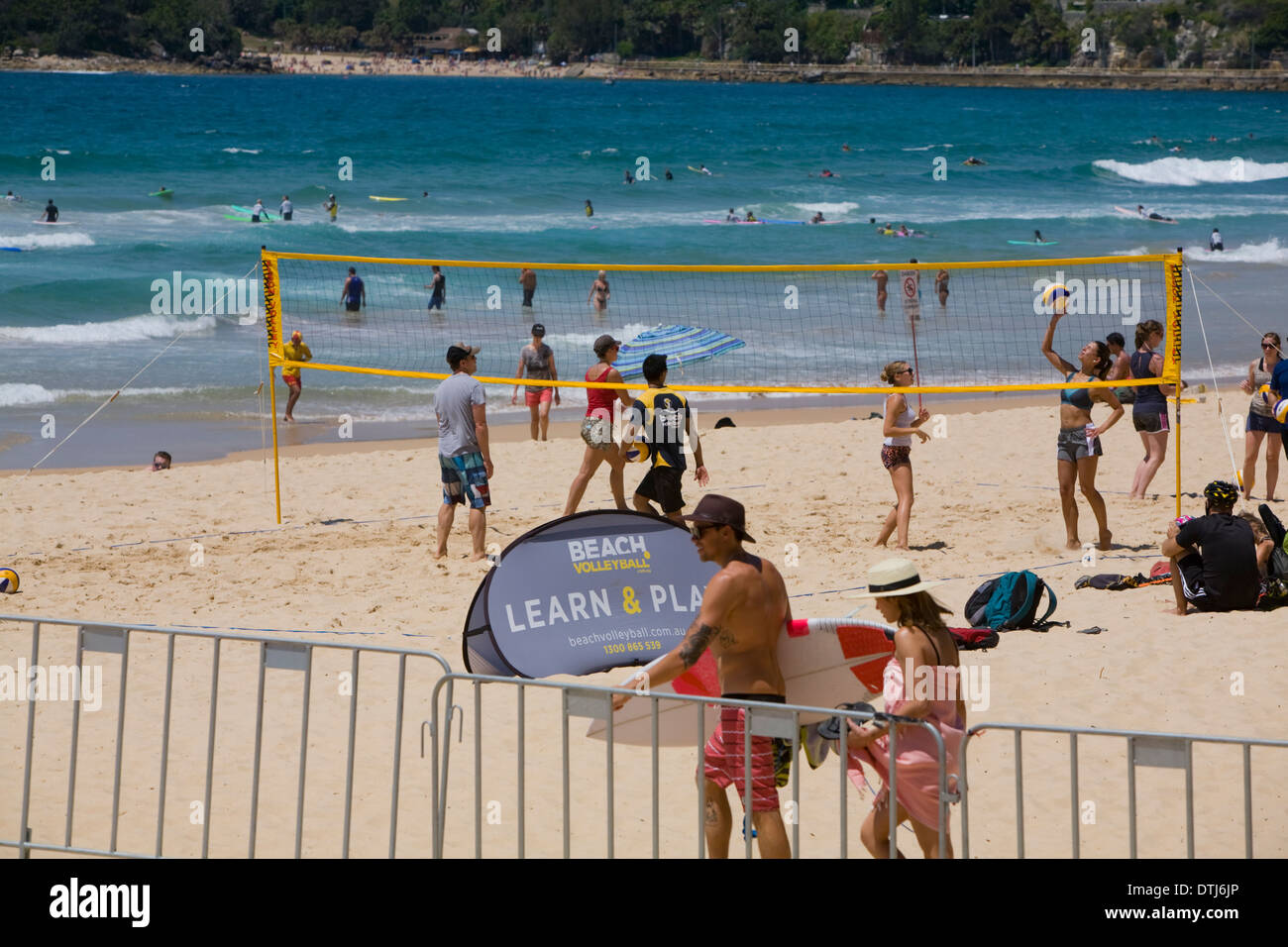 playing beach volleyball on sydney's manly beach,australia Stock Photo