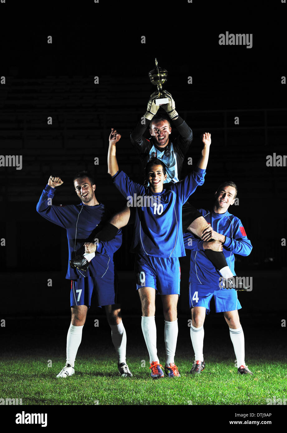 football players celebrating the victory Stock Photo Alamy