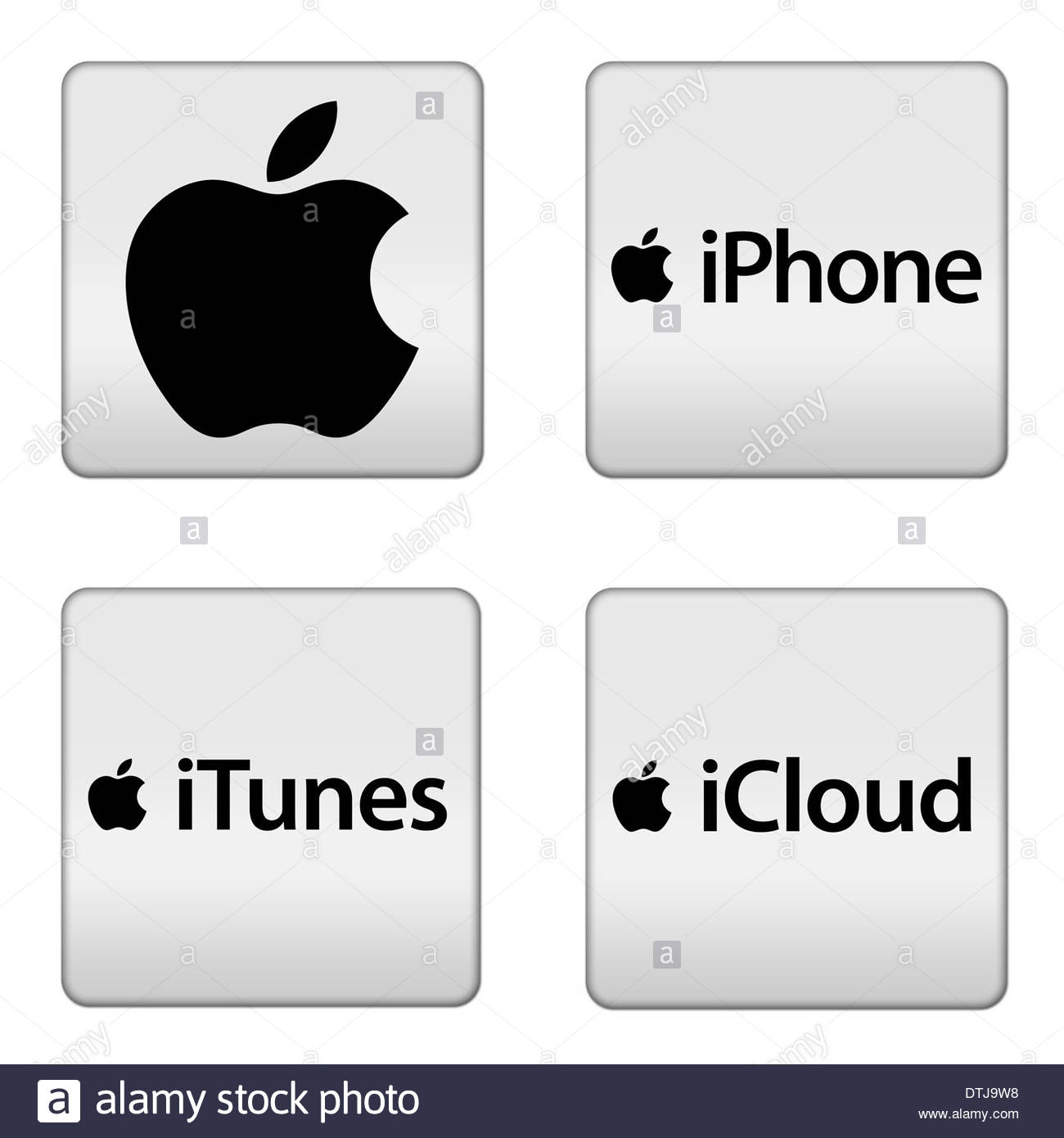 Apple iphone itunes icloud icon logo app button Stock ...
