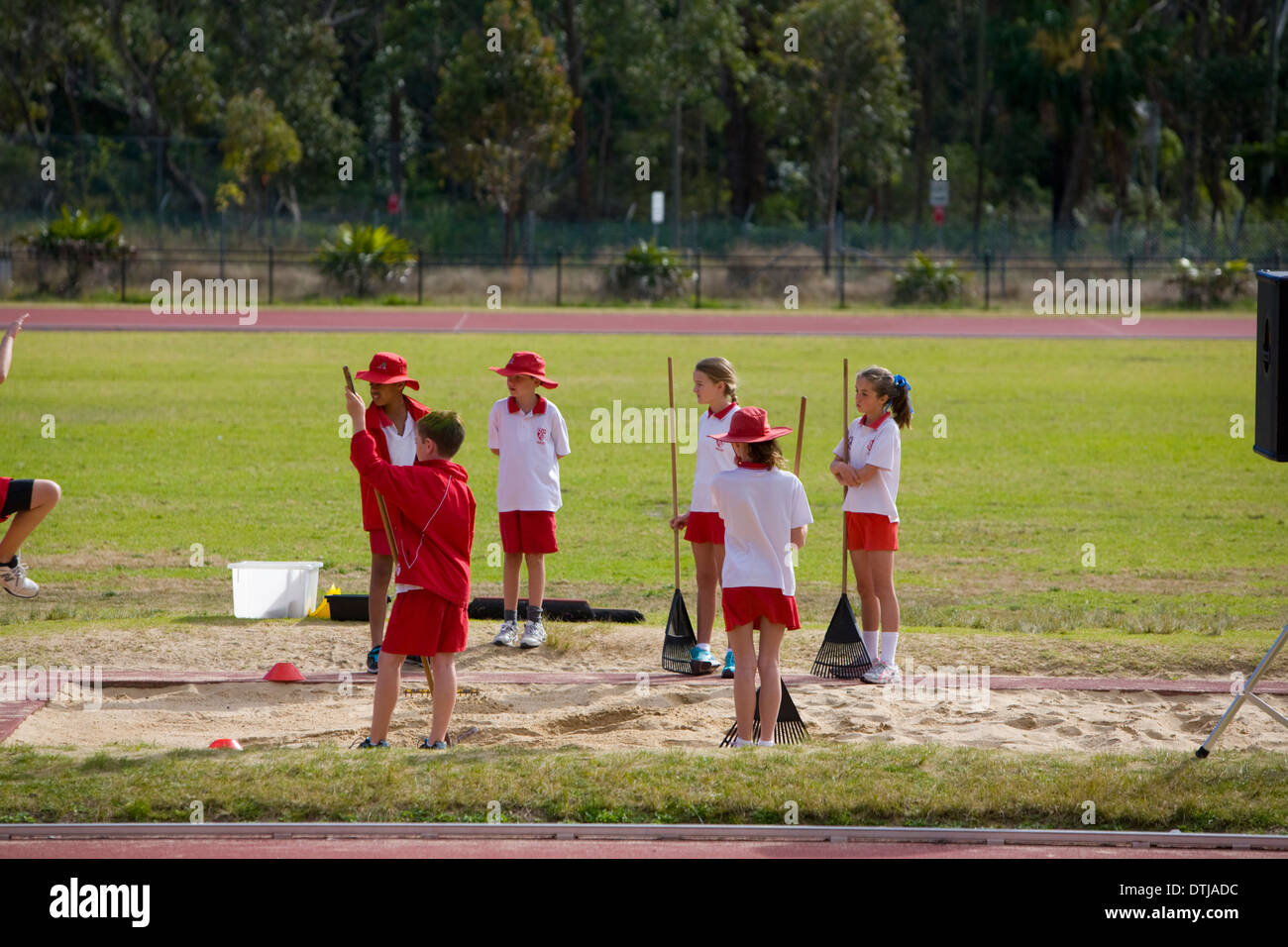 australian school children at their annual primary school sports carnival day in sydney Stock Photo