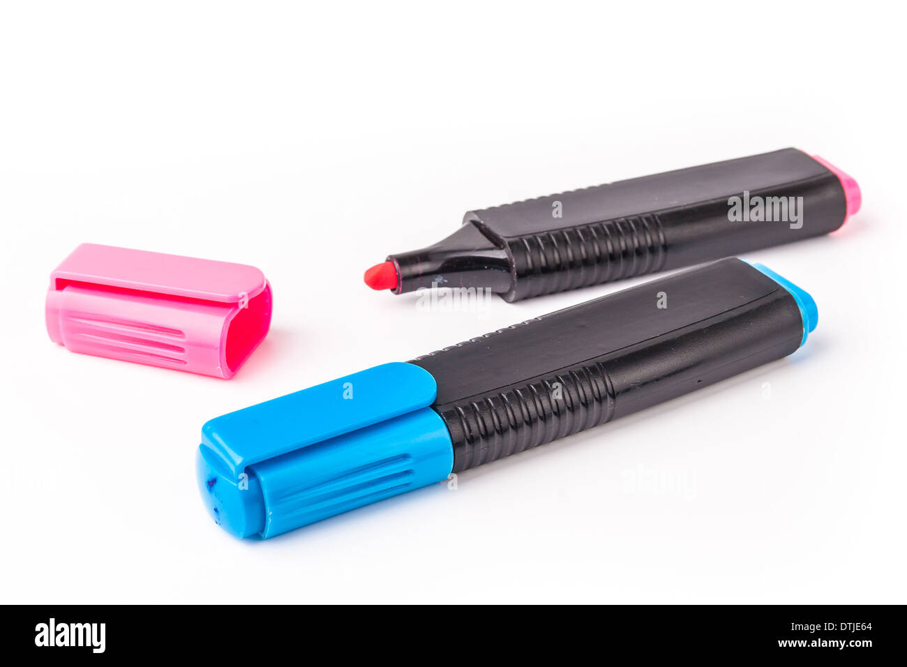 Highlighters / Markers isolated on white backgound Stock Photo
