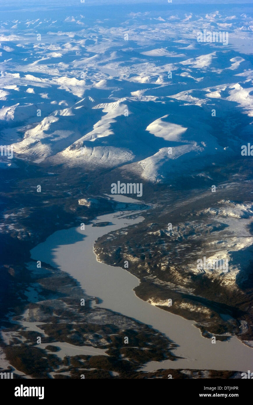 Aerial view of Swedish Lapland, North Sweden Stock Photo