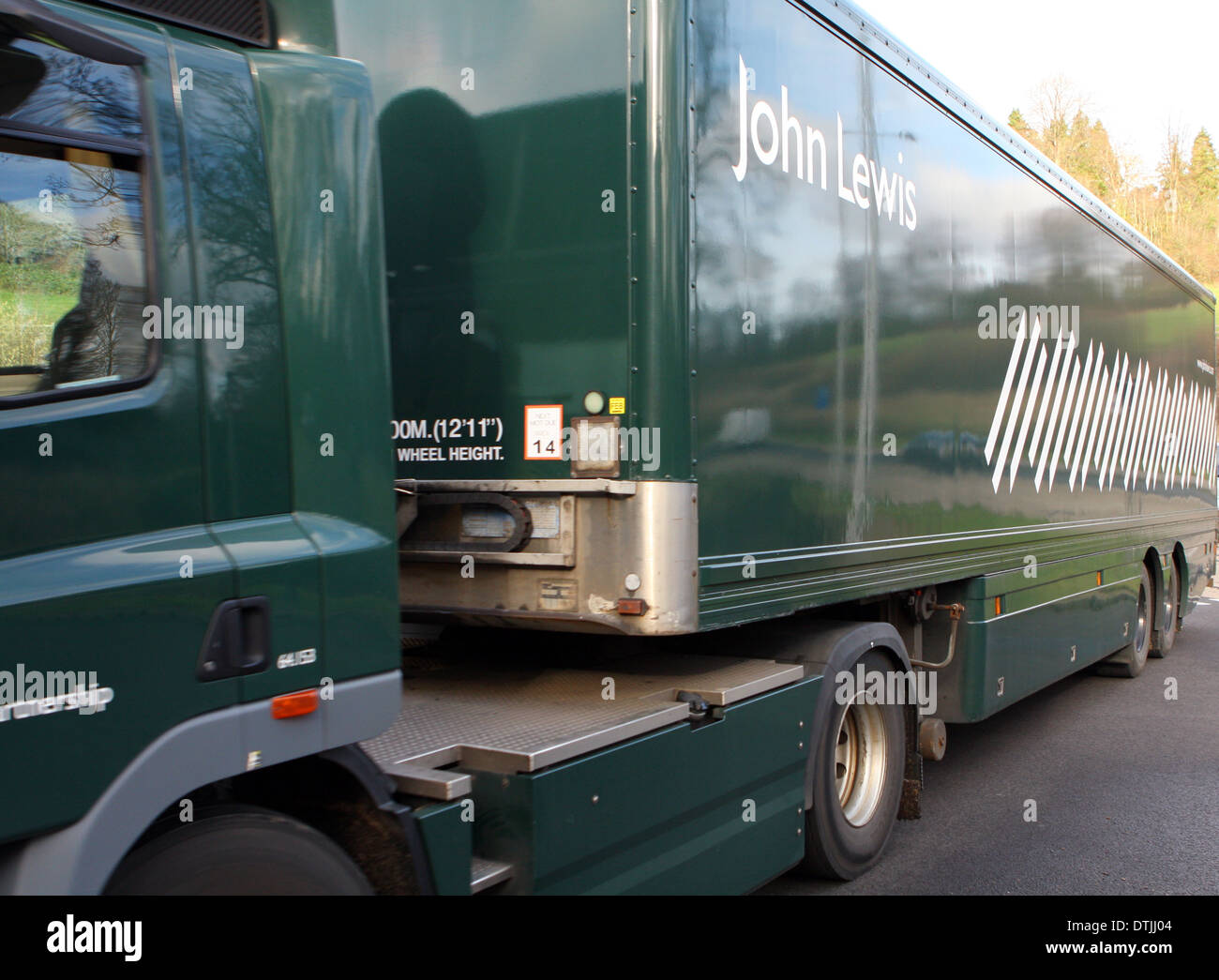 An articulated John Lewis truck Stock Photo