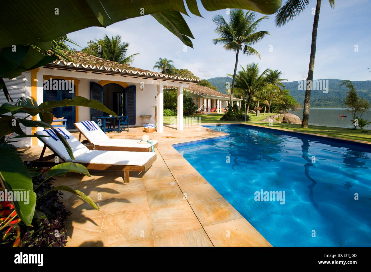 Private home in Parati Brazil. View of the guest house, the main house