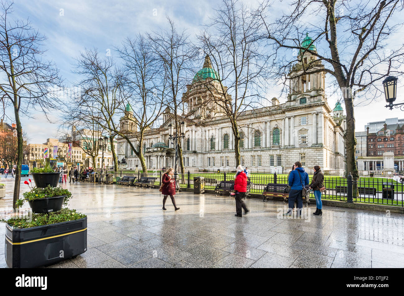 Belfast City Hall is Belfast City Council's civic building. It is located in Donegall Square, in the heart of Belfast city centr Stock Photo