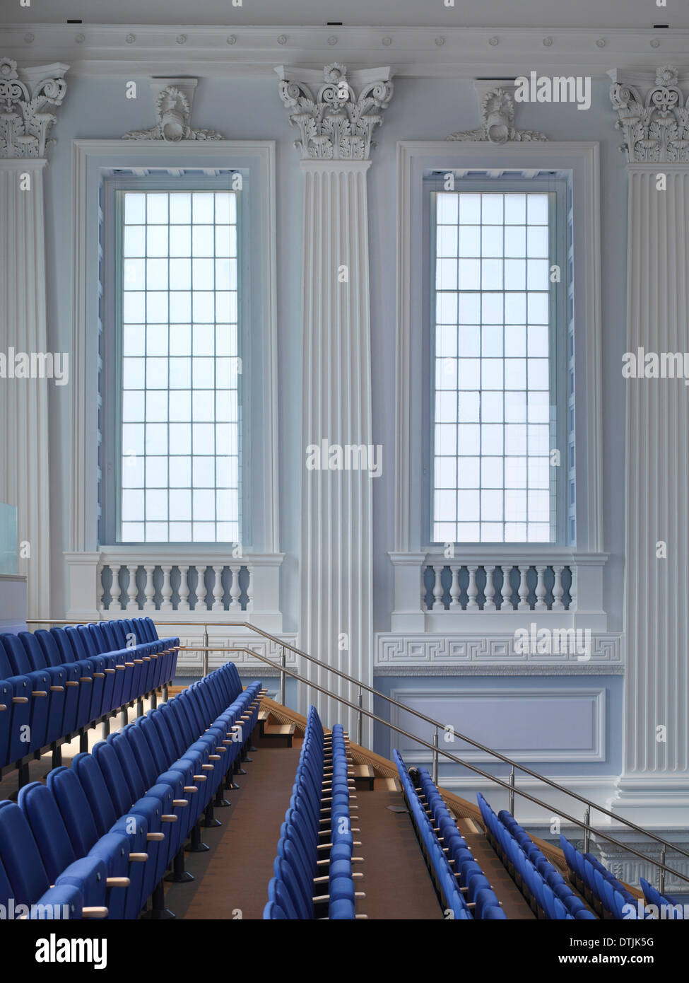 Birmingham Town Hall, windows and seating detail, UK Stock Photo Alamy