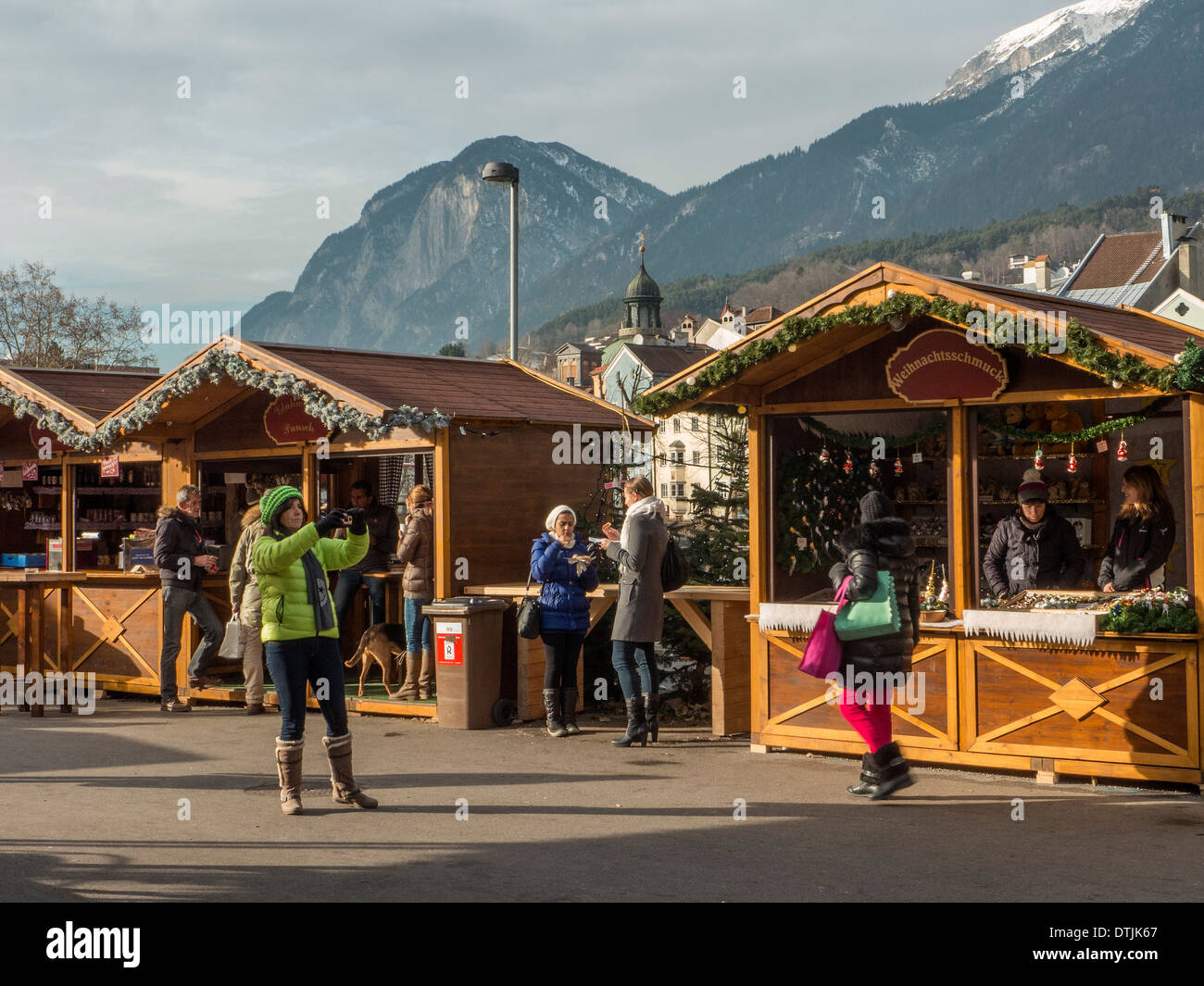 Christmas market in Innsbruck, Tyrol, Austria Stock Photo