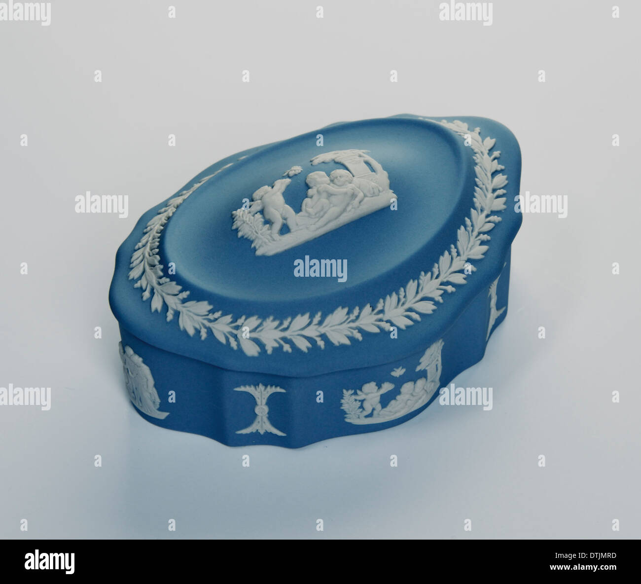 Wedgwood Blue Jasperware Trinket Box Stock Photo Alamy