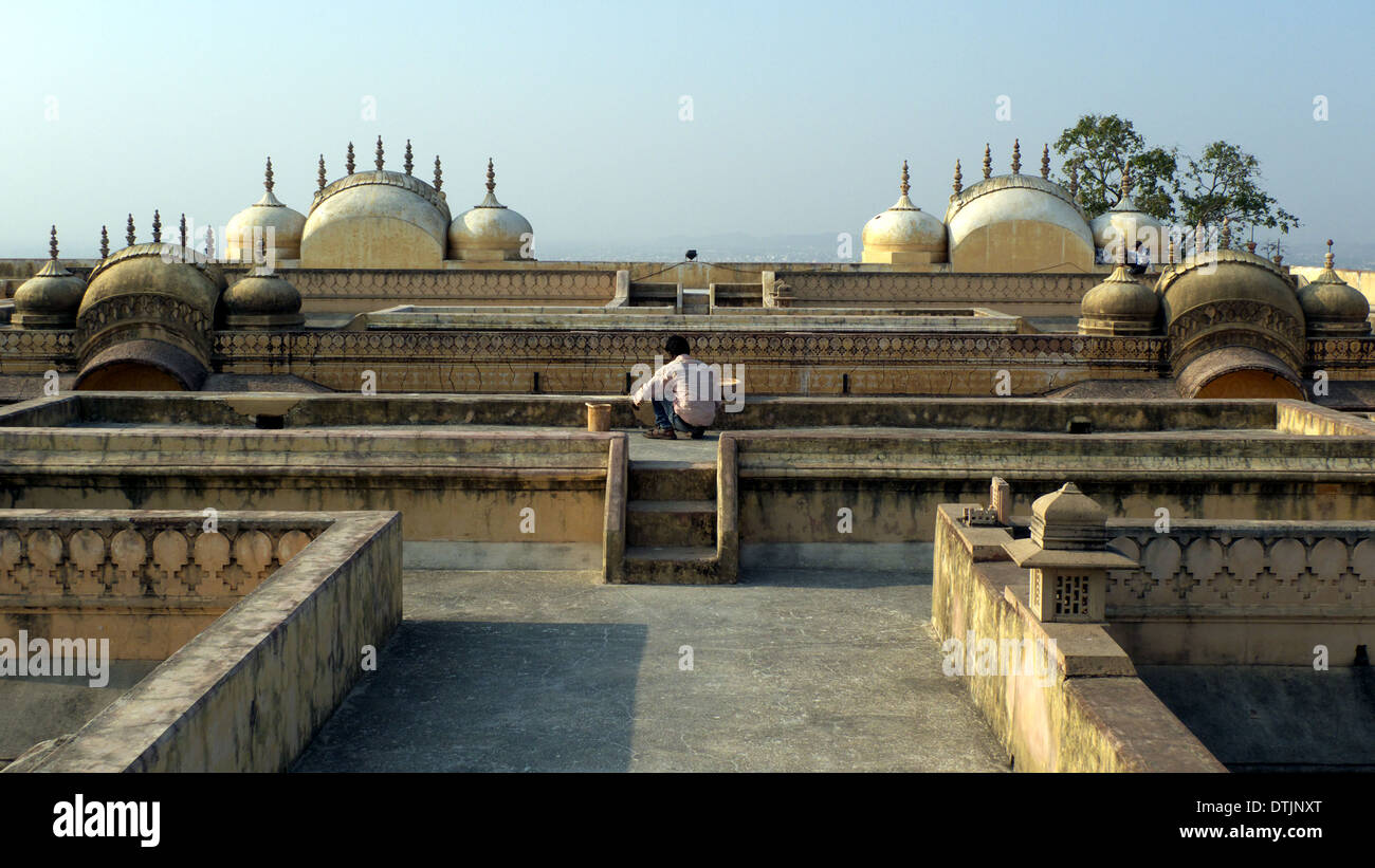 View over rooftop of Nahargarh Fort, Jaipur, Rajasthan, India Stock Photo