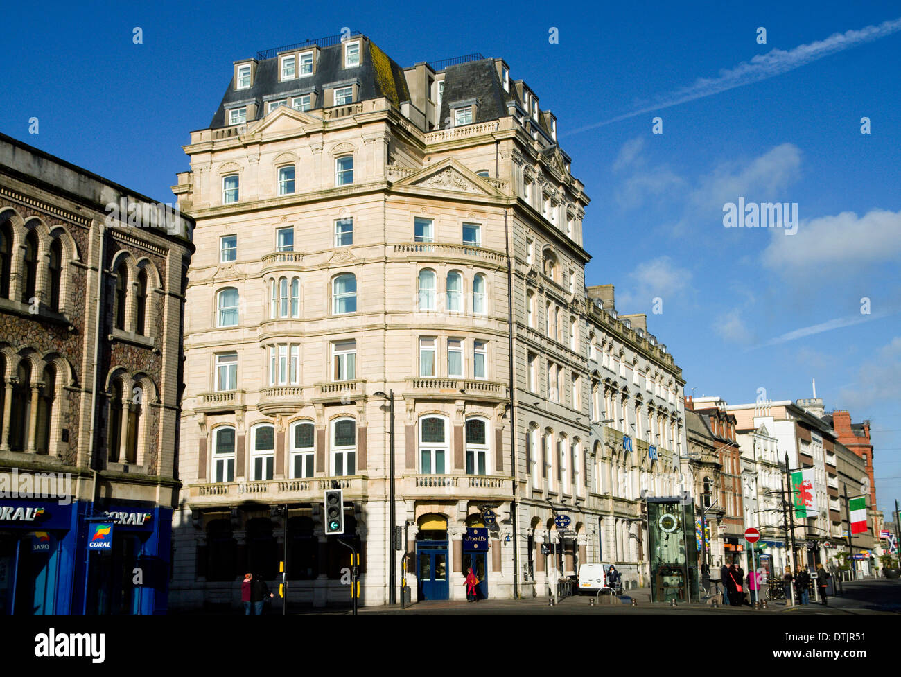 The Royal Hotel, Saint Mary's Street,  Cardiff, South Wales, UK. Stock Photo