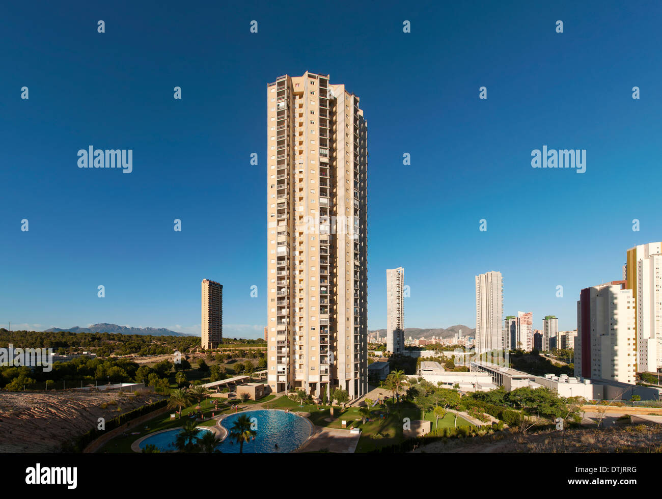 Skyscrapers in Benidorm, Alicante, Spain Stock Photo