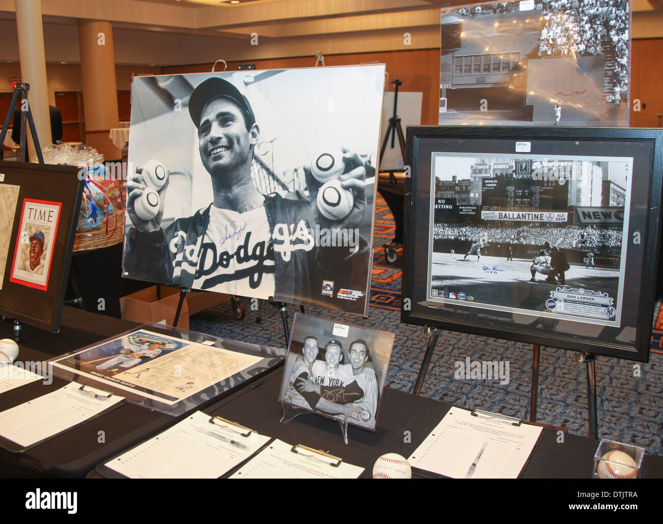 Baseball memorabilia on display for an auction Stock Photo Alamy