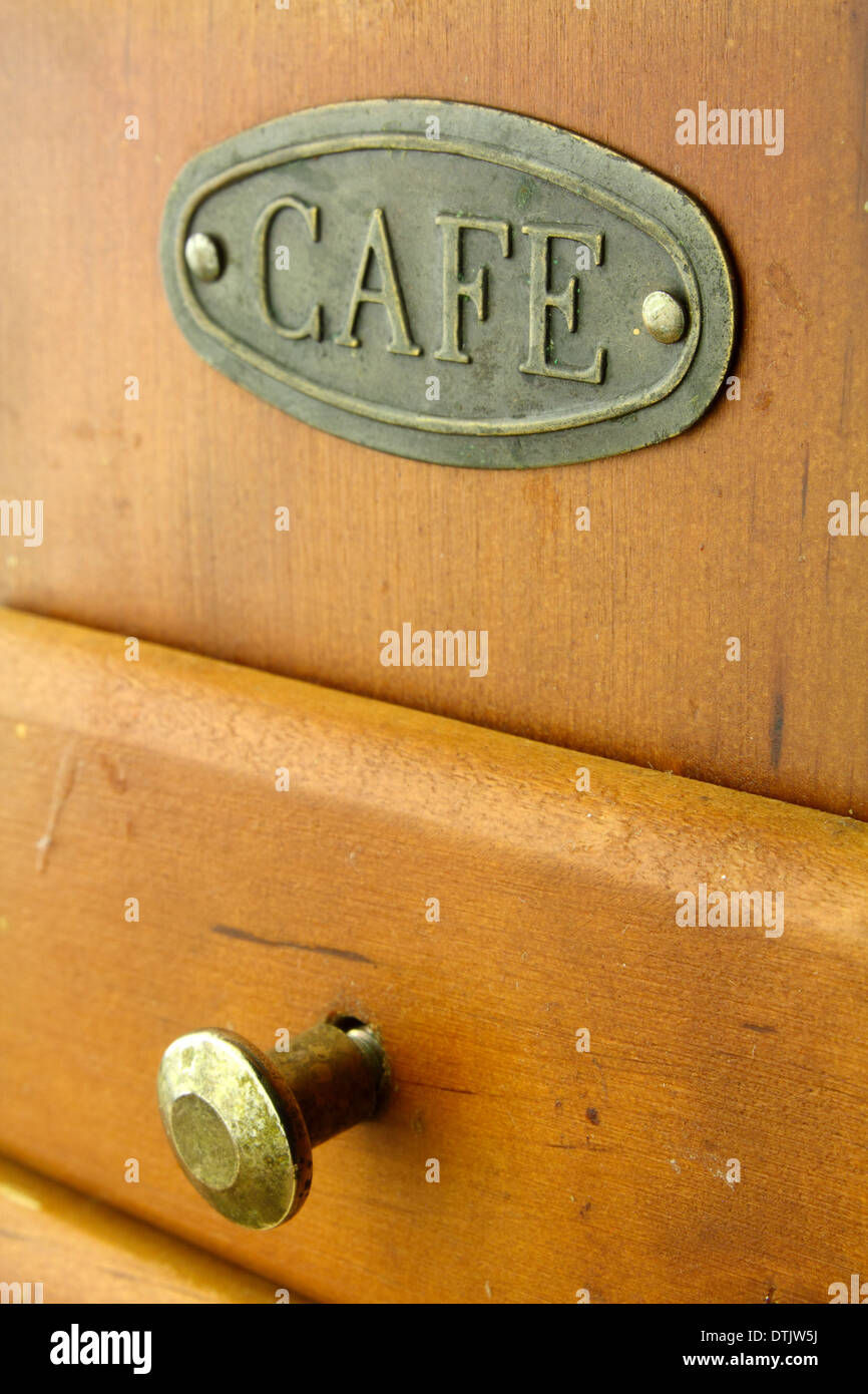 old coffee grinder brown in color Stock Photo Alamy