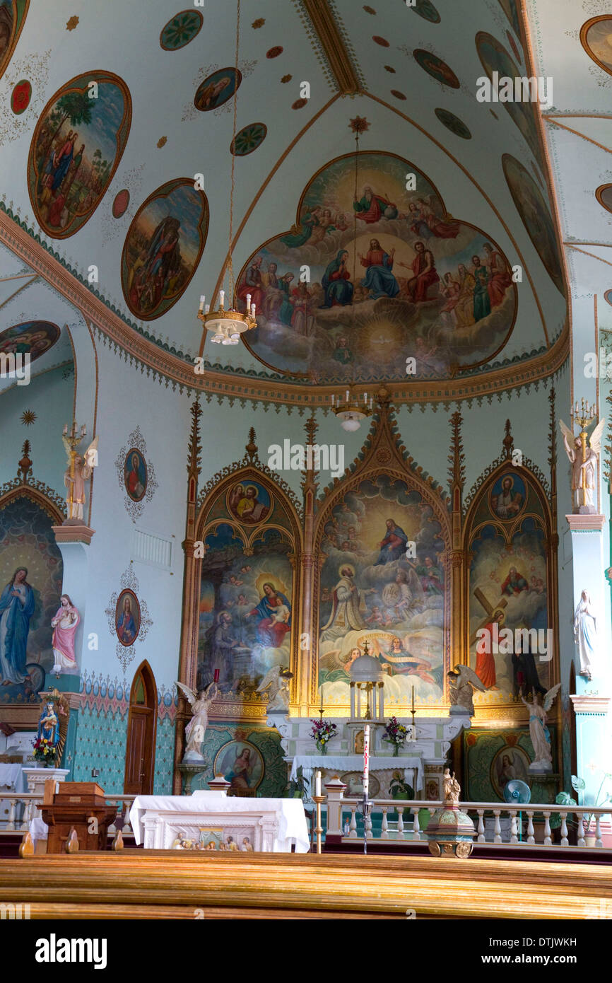 Interior of the St. Ignatius Mission located in St. Ignatius, Montana, USA. Stock Photo