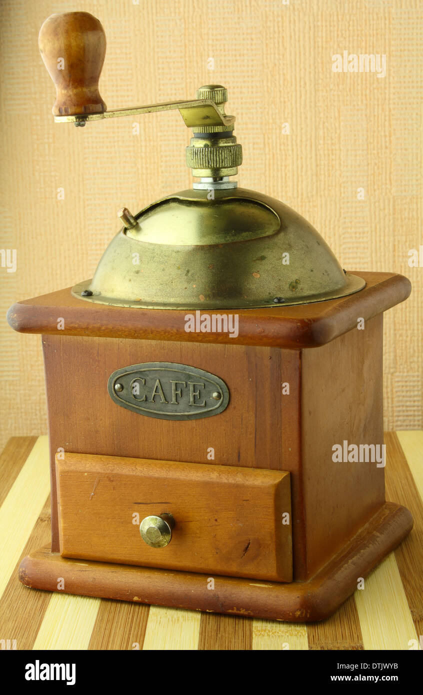 old coffee grinder brown in color Stock Photo Alamy