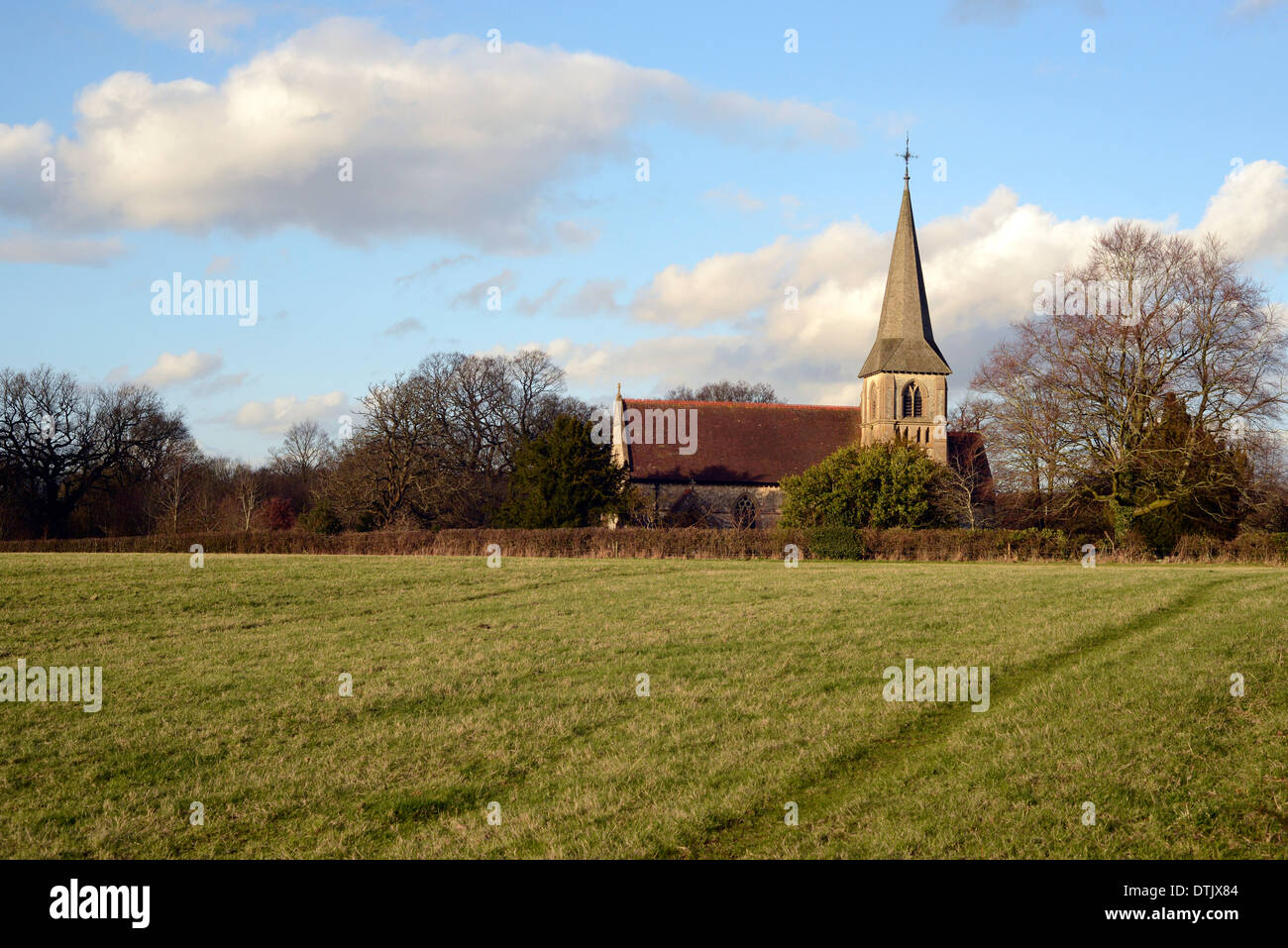 Greatham church, near Liss, Hampshire in early spring Stock Photo