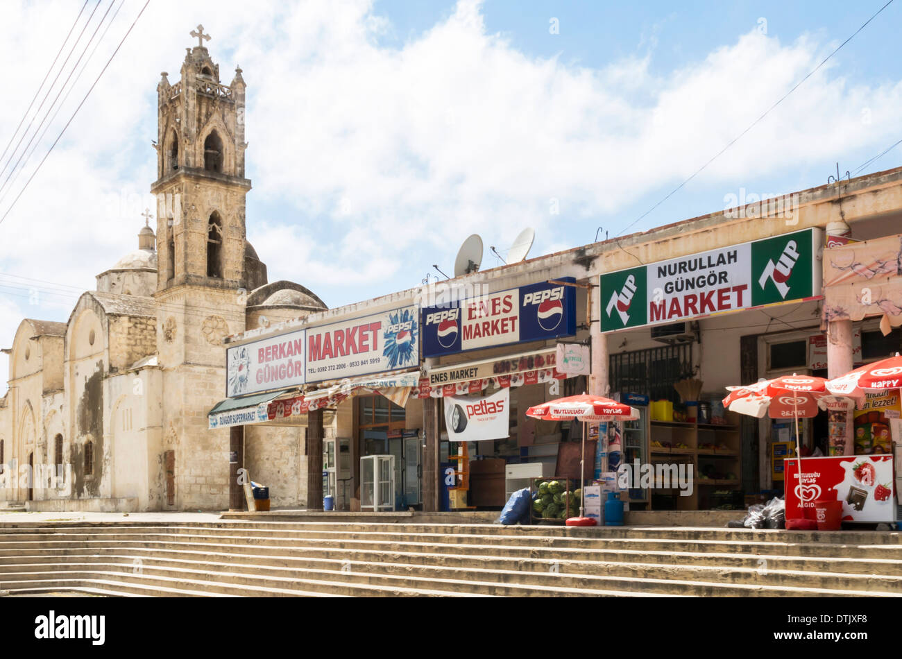 Terrace of Shops in Dipkarpaz Northern Cyprus Stock Photo Alamy