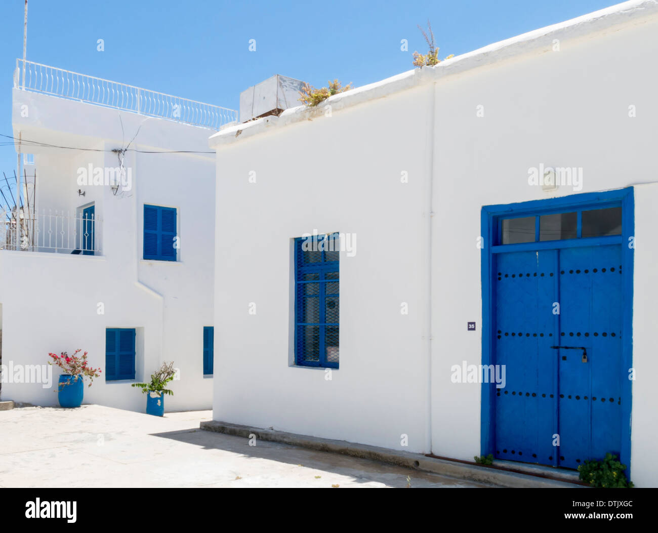 Traditional White Buildings Kyrenia Cyprus Stock Photo