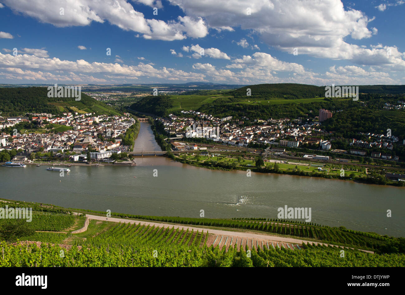 Viewpoint Naheblick above the Rhine Valley, Germany Stock Photo