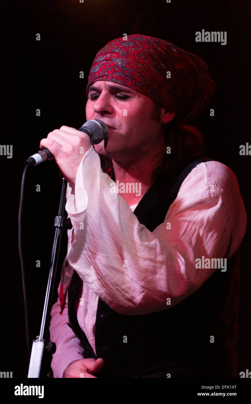 Spike singer for The Quireboys, Newcastle Cluny 18/02/2014 Stock Photo