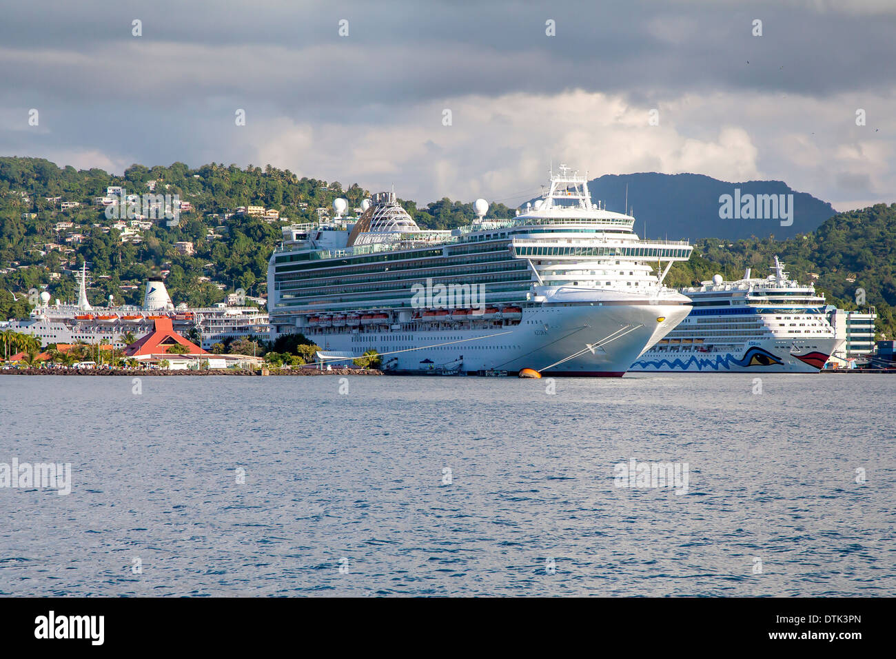 Cruise ships at berth in the port of Castries, St Lucia Stock Photo Alamy