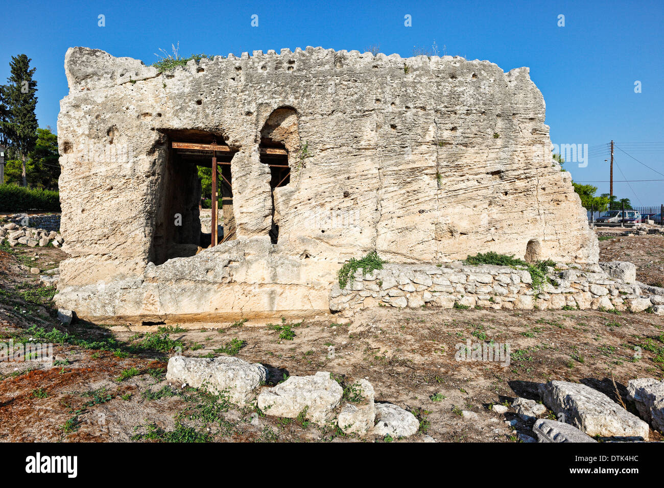 Glauke Fountain in Ancient Corinth, Greece Stock Photo