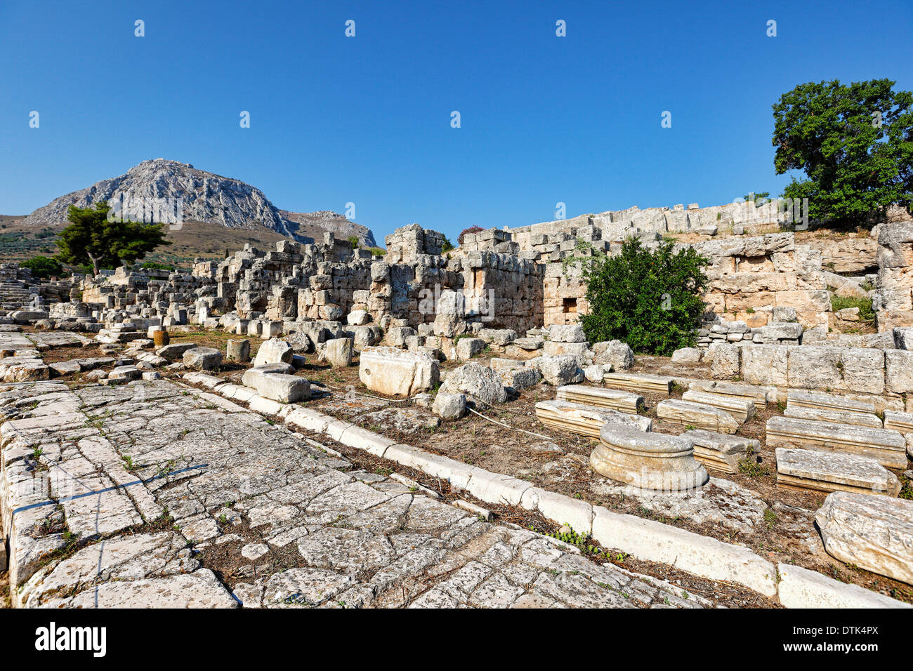 Lechaion Road in Ancient Corinth, Greece Stock Photo