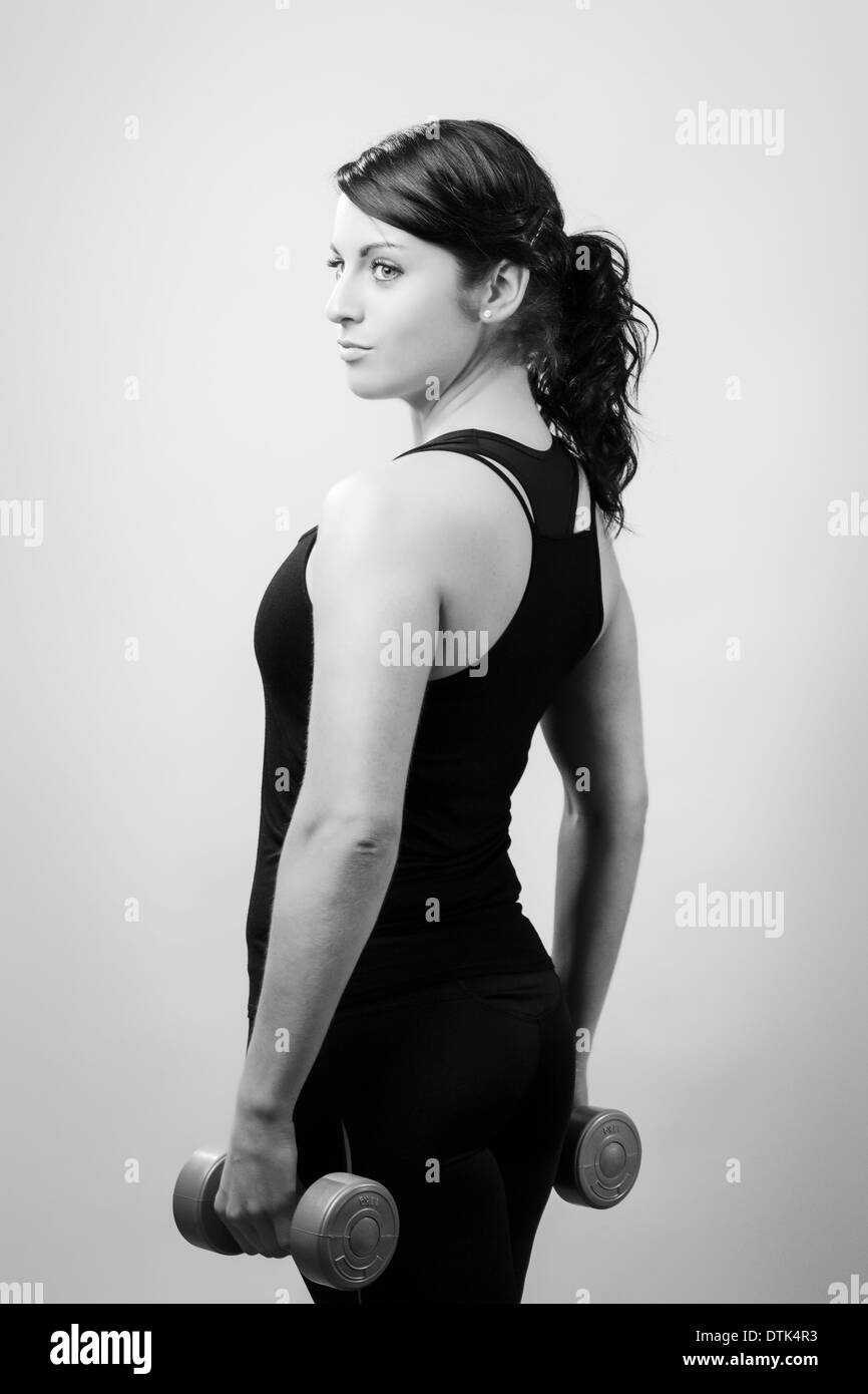 Sporty person Black and White Stock