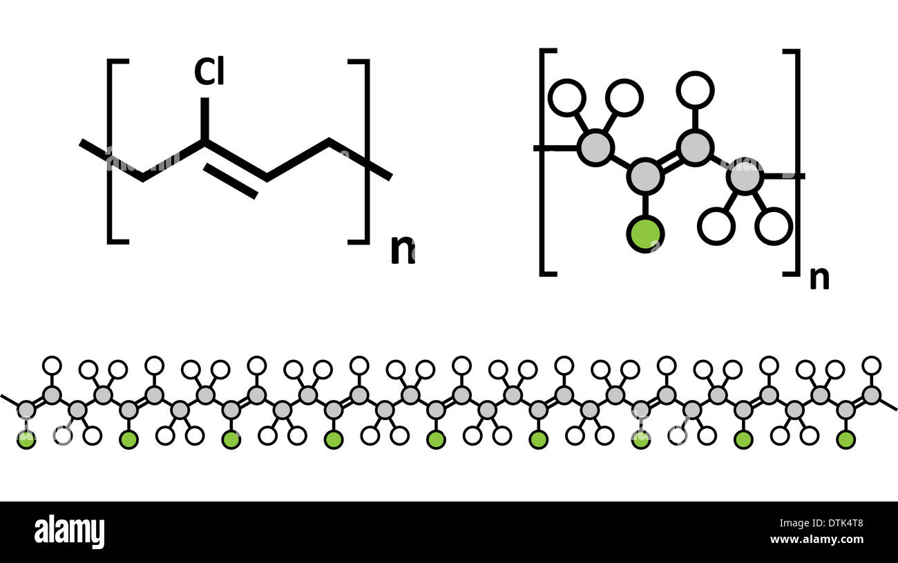 Neoprene (polychloroprene) synthetic rubber, chemical structure