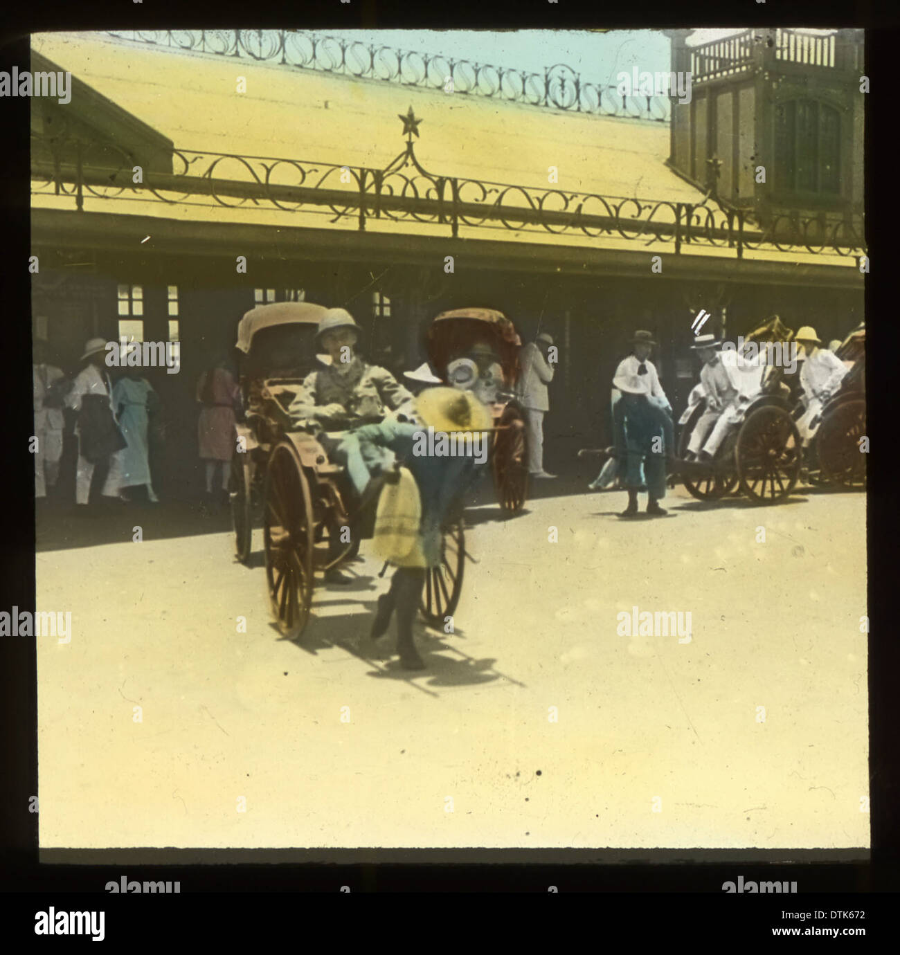 A priest is shown riding in a rickshaw in China, between 1918-1938 ...