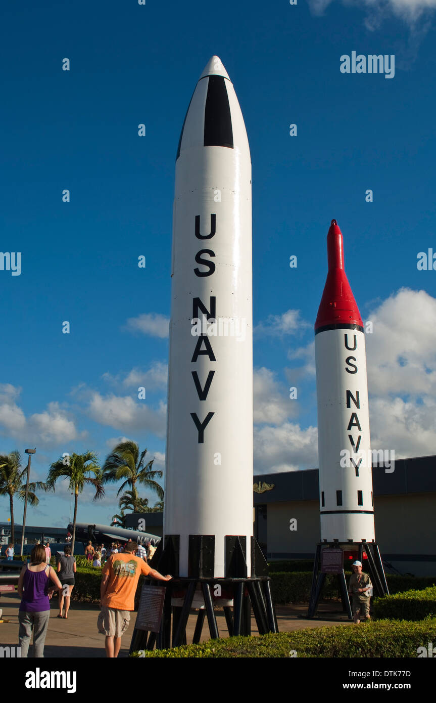 Polaris and Trident Missile at Pearl Harbor, Honolulu, Oahu, Hawaii Stock Photo