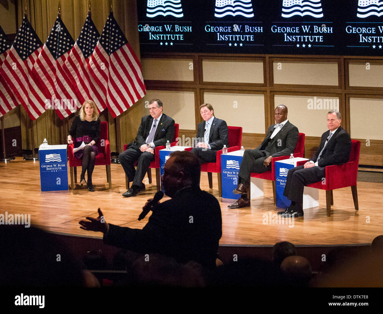 Launching the George W. Bush Institute's Military Service Initiative Summit featured panels discussing ways to help veterans. Stock Photo