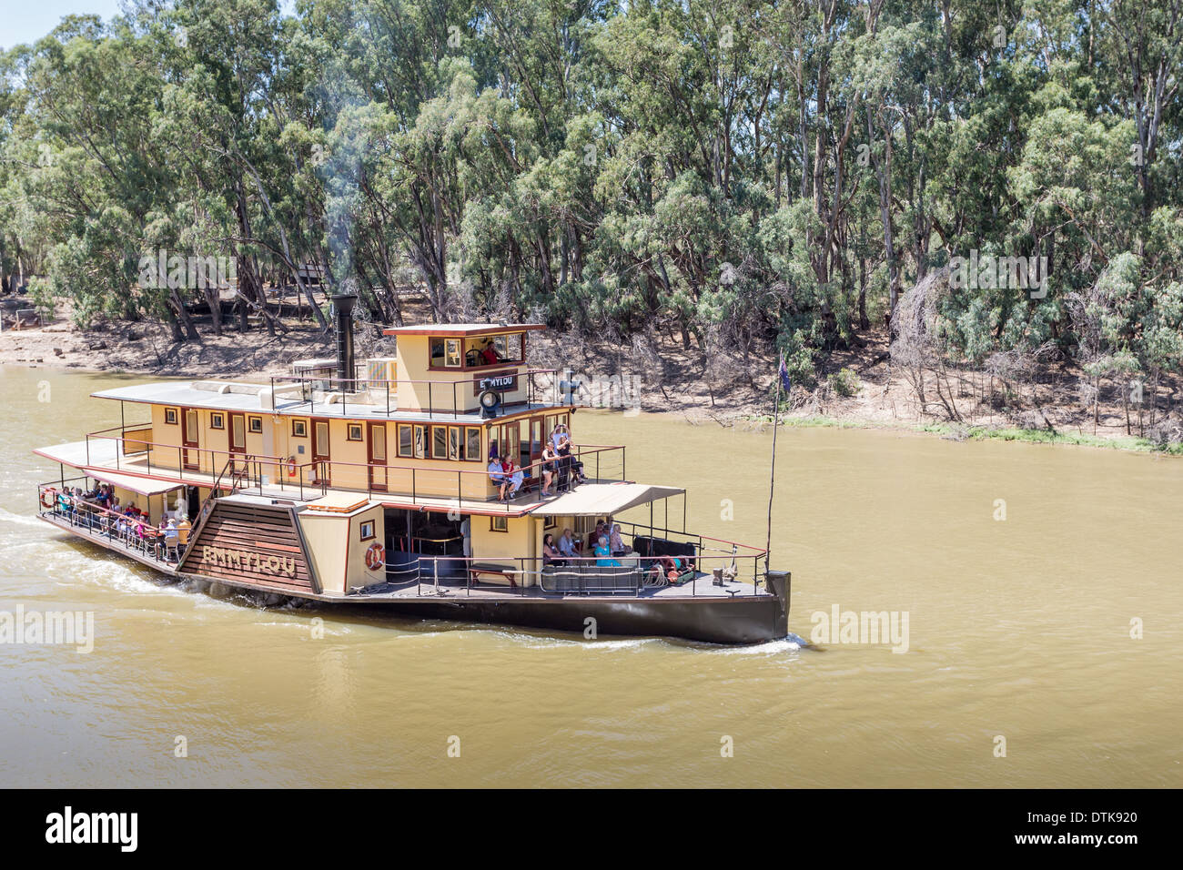 Paddle steamer Emmylou at the Historic Port of Echuca precinct on the