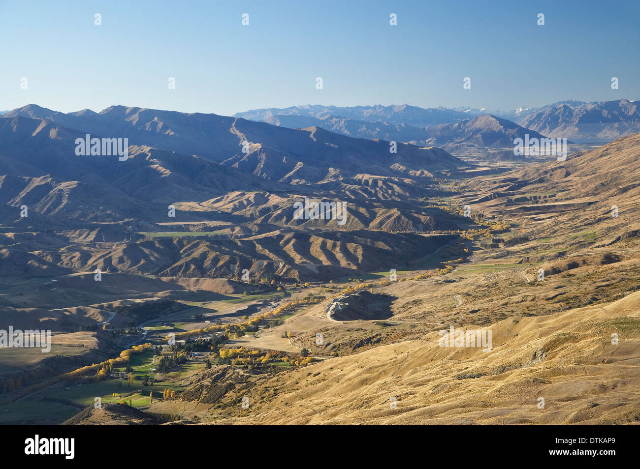 Cardrona Valley, near Wanaka, Otago, South Island, New Zealand - aerial Stock Photo