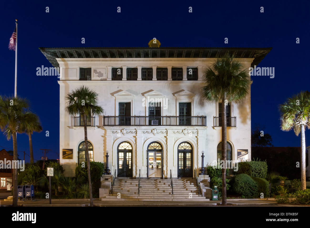 Fernandina Beach's Renaissance revival post office building in the downtown historic district of Amelia Island in Florida. Stock Photo