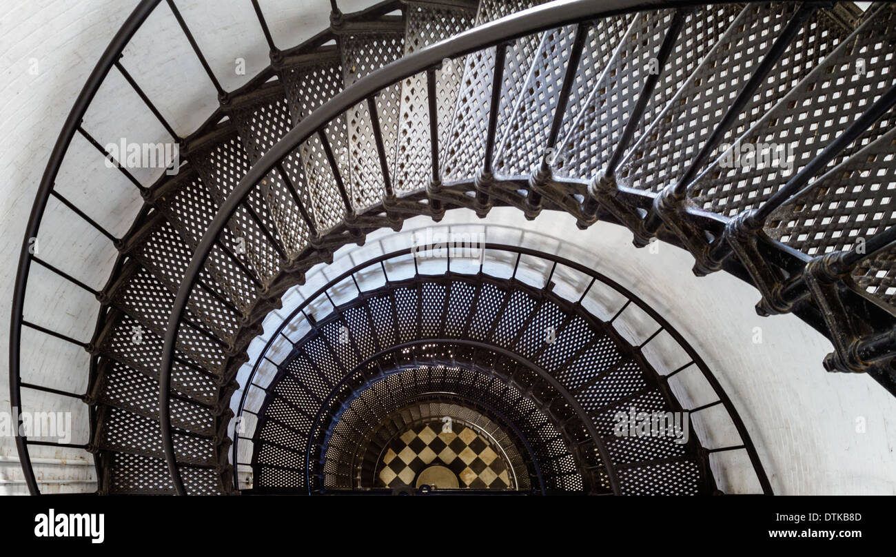 St. Augustine Lighthouse Staircase, St. Augustine, Florida Stock Photo